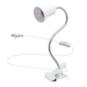 desk lamp with clamp clip on light socket reading light white clamp light with on/off switch clip on desk lamps with 40mm thick aluminium goose neck 360° rotatable, for home office bed