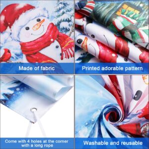 Christmas Backdrop for Photography Rustic Xmas Background Winter Snowman Gifts Polyester Wall Decorations Portrait Photobooth Party Banner Photo Studio Props for Holiday New Year Party Supplies