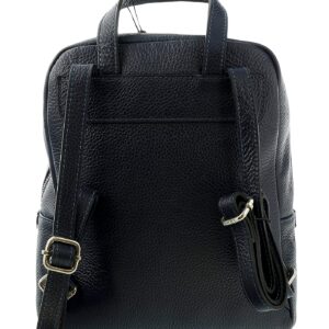 Pierre Cardin Navy Blue Leather Classic Medium Fashion Backpack for womens