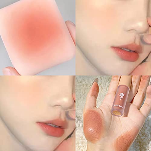 3 Colors Cream Liquid Blush, Velvet Mousse Texture Matte Liquid Blush Makeup, Long Lasting Waterproof, Used for Cheeks to Enhance Complexion Create Natural-Looking Makeup