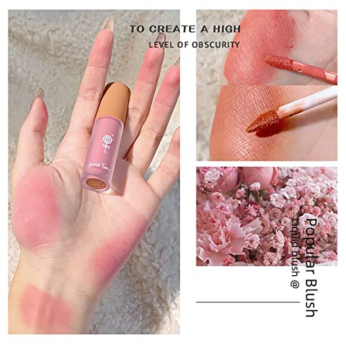 3 Colors Cream Liquid Blush, Velvet Mousse Texture Matte Liquid Blush Makeup, Long Lasting Waterproof, Used for Cheeks to Enhance Complexion Create Natural-Looking Makeup