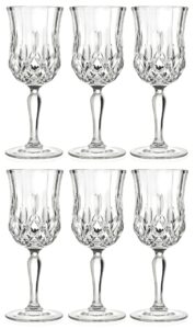 barski wine glass - goblet - red wine - white wine - water glass - stemmed glasses - set of 6 goblets - crystal like glass - 7.75 oz. beautifully - cut crystal - designed made in europe