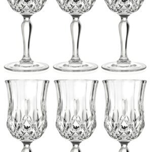 Barski Wine Glass - Goblet - Red Wine - White Wine - Water Glass - Stemmed Glasses - Set of 6 Goblets - Crystal like Glass - 7.75 oz. Beautifully - Cut Crystal - Designed Made in Europe