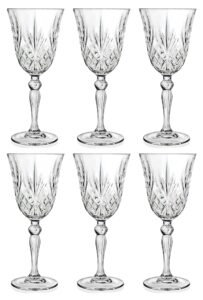 barski wine glass - goblet - red wine - white wine - water glass - stemmed glasses - set of 6 goblets - crystal like glass - 7 oz. beautifully cut designed made in europe