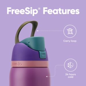 Owala FreeSip Insulated Stainless Steel Water Bottle with Straw for Sports and Travel, BPA-Free, 40-oz, Voodoo