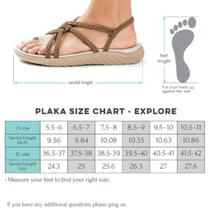 Plaka Explore Walking and Hiking Sandals for Women | Comfortable Summer Sandal with Arch Support | Waterproof Comfy Sandals for Travel, Beach or Poolside | Brazilian Sand | size 9