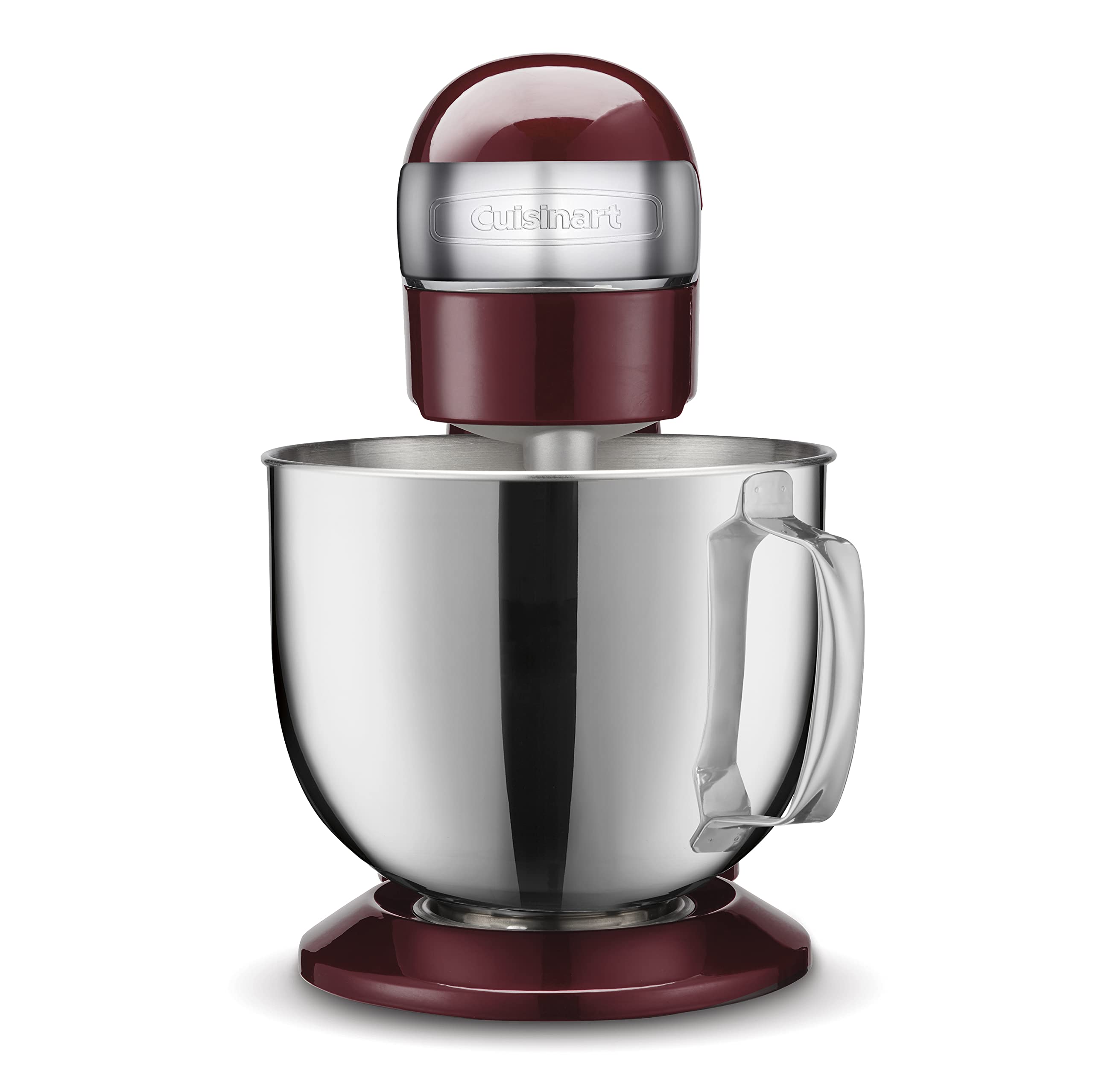 Cuisinart Stand Mixer, 12 Speed, 5.5 Quart Stainless Steel Bowl, Chef’s Whisk, Mixing Paddle, Dough Hook, Splash Guard w/ Pour Spout, Pinot Noir, SM-50PN