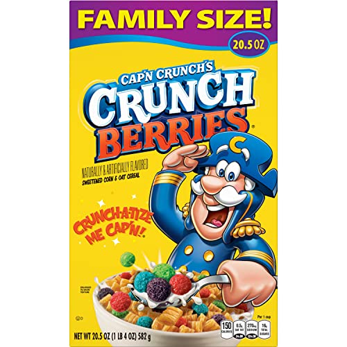 Cap'n Crunch Cereal, Crunch Berries, 20.5oz Box