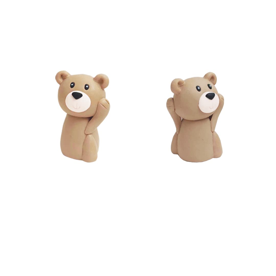 Baby Bear Cake Topper Blue Ball Cake Decor (3bears)