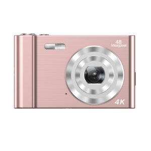 Camnoon 4K Digital Camera 48MP 2.4 Inch IPS Screen Auto Focus 16X Digital Zoom Anti-Shake Face Detect Smile Capture Built-in Flash & Battery with 32GB Memory Card for Kids Teens