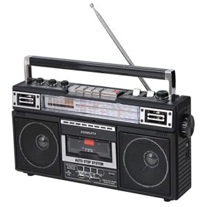 portable cassette player boombox am/fm/sw1/sw2 radio tape player recorder with bluetooth microphone