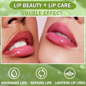 XINGXYUEL 2PCS Aloe Vera Lipstick Magic Color Changing Lip Balm Lip Gloss Long Lasting Moisturizing Gloss Lip Stain for Women Temperature Color Changing Jelly Lipstick Set