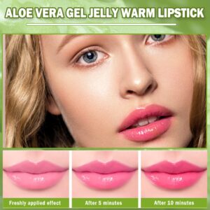 XINGXYUEL 2PCS Aloe Vera Lipstick Magic Color Changing Lip Balm Lip Gloss Long Lasting Moisturizing Gloss Lip Stain for Women Temperature Color Changing Jelly Lipstick Set