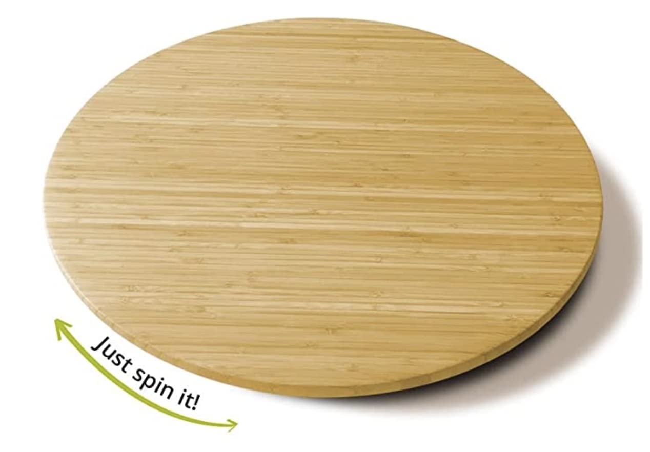 RoomForLife - Solid Bamboo Turntable - 14 inch Diameter Multi use Lazy Susan