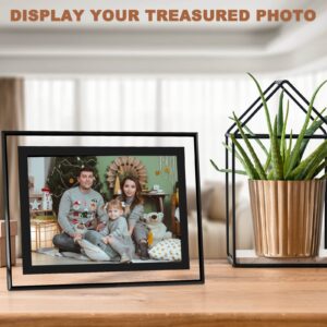 IZIDDO Christmas Picture Frame 8x10, Winter Christmas Decorations Gifts, Red Glass Photo frames Display Vertically or Horizontally Only for Tabletop (Pack of 2, Red)