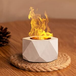 concrete tabletop fire pit - personal fireplace, tabletop fire pit, mini fire pit, fire bowl, portable concrete bowl pot for indoor or outdoor, rubbing alcohol burning fireplace, smokeless, ventless
