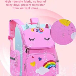 School Backpack for Girls Large Capacity Waterproof Light Weight Schoolbag Bookbag for Kids Primary School Student (Magic Horse Pink)
