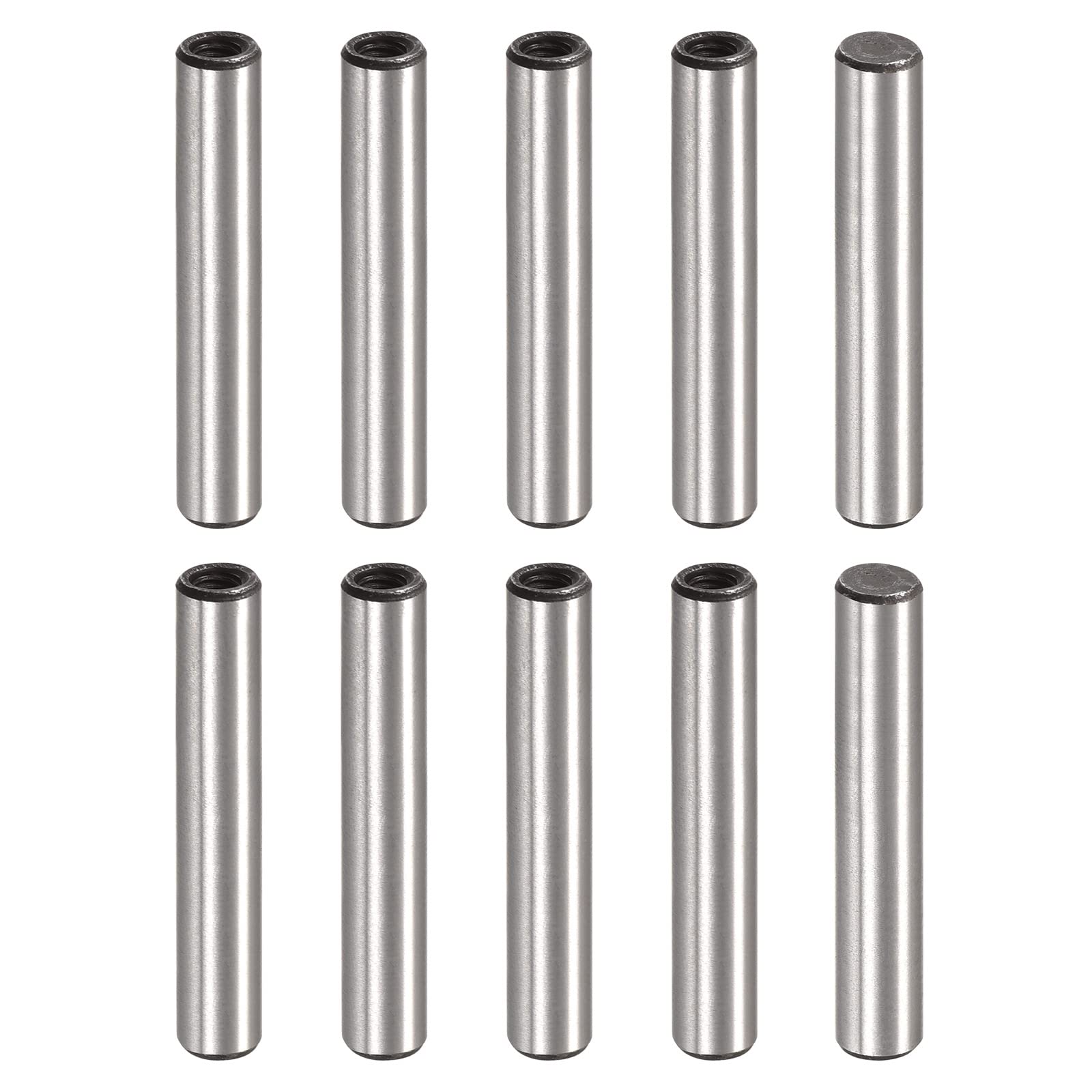 uxcell M3 Internal Thread Dowel Pin 10pcs 5x30mm Chamfering Flat Carbon Steel Cylindrical Pin Bed Bookshelf Metal Devices Industrial Pins