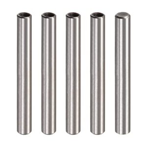 uxcell m4 internal thread dowel pin 5pcs 6x55mm chamfering flat carbon steel cylindrical pin bed bookshelf metal devices industrial pins