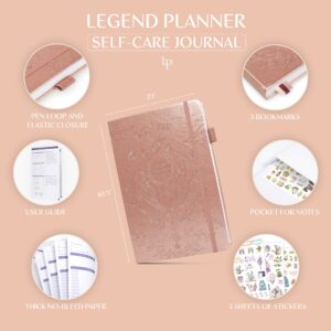 Legend Self-Care Journal – Guided Daily Reflection Journal to Support Mental & Physical Health – Daily Mood, Meditation & Personal Development Notebook – 7.1x10.5”, Lasts 3 Months (Rose Gold)