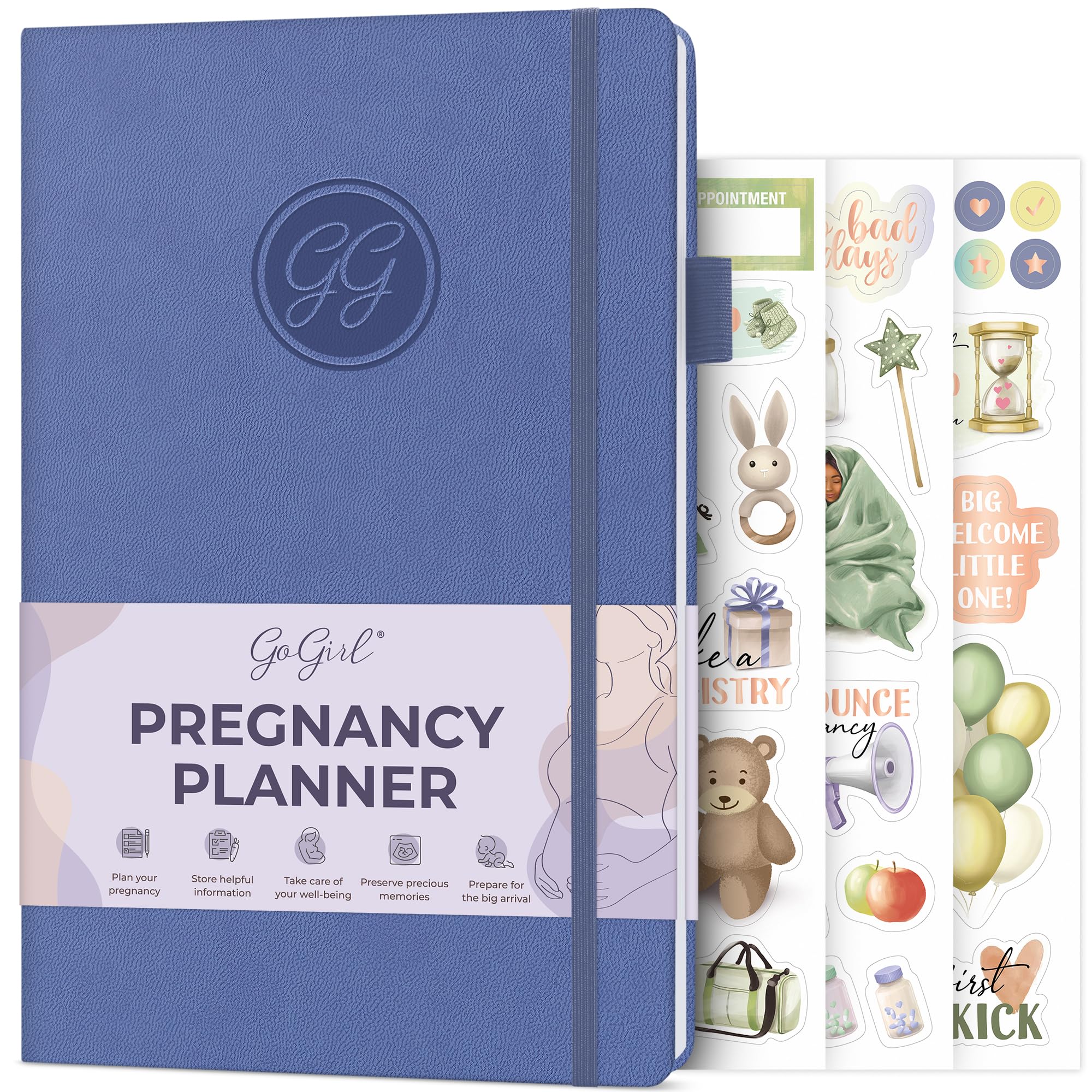 GoGirl Pregnancy Planner – Weekly Pregnancy Baby & Mom Journal – Keepsake Memory Book for Planning & Tracking Your Pregnancy – Pregnancy Log for First Time Moms – A5 Size, 40 Weeks (Lavender)