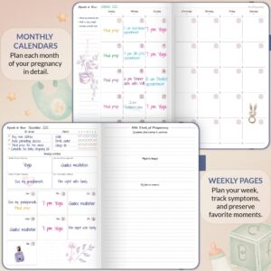 GoGirl Pregnancy Planner – Weekly Pregnancy Baby & Mom Journal – Keepsake Memory Book for Planning & Tracking Your Pregnancy – Pregnancy Log for First Time Moms – A5 Size, 40 Weeks (Lavender)