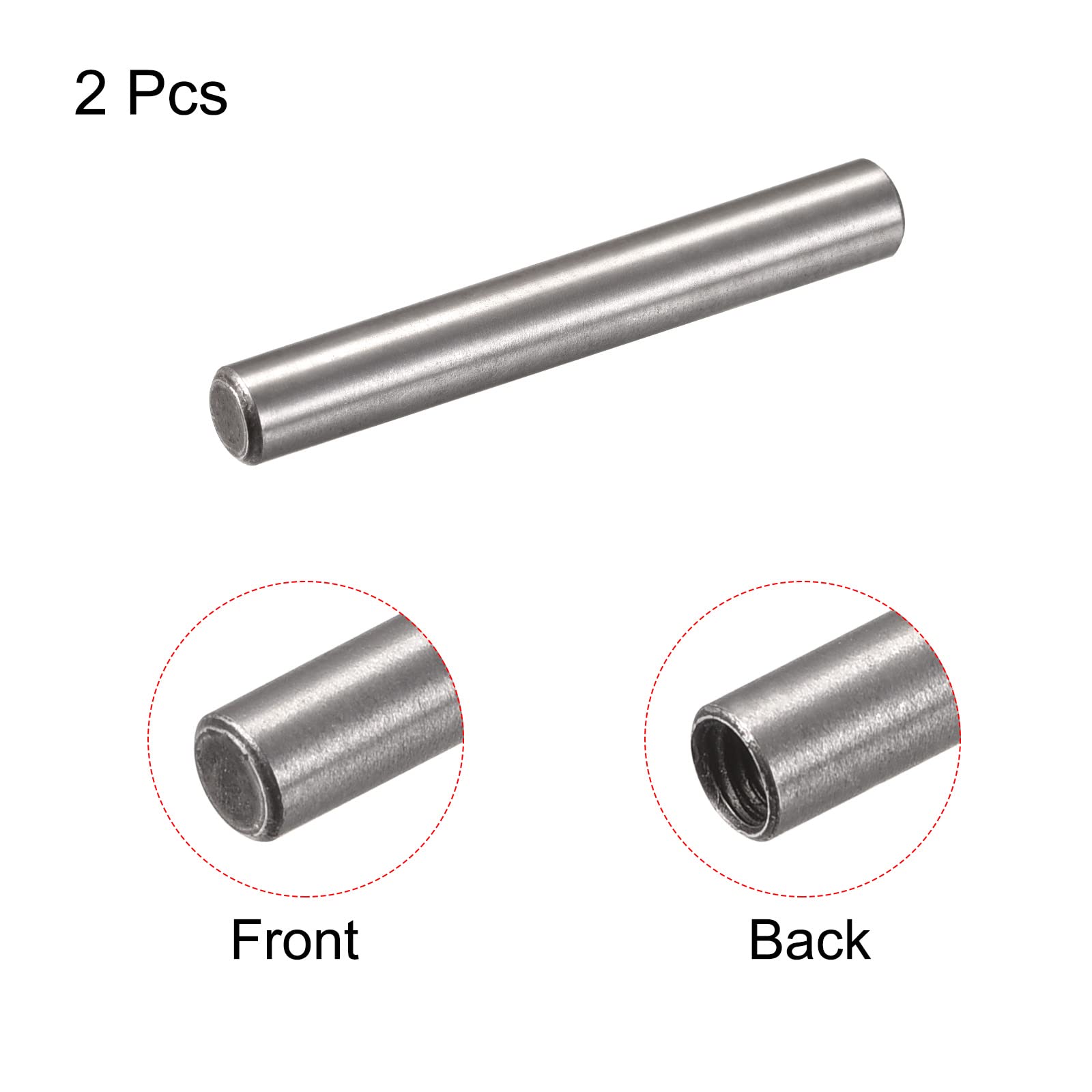 uxcell M5 Internal Thread Dowel Pin 2pcs 8x60mm Chamfering Flat Carbon Steel Cylindrical Pin Bed Bookshelf Metal Devices Industrial Pins