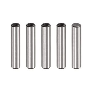 uxcell m3 internal thread dowel pin 5pcs 5x25mm chamfering flat carbon steel cylindrical pin bed bookshelf metal devices industrial pins