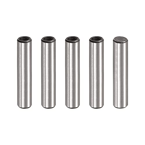 uxcell M3 Internal Thread Dowel Pin 5pcs 5x25mm Chamfering Flat Carbon Steel Cylindrical Pin Bed Bookshelf Metal Devices Industrial Pins