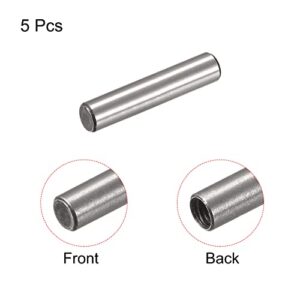 uxcell M3 Internal Thread Dowel Pin 5pcs 5x25mm Chamfering Flat Carbon Steel Cylindrical Pin Bed Bookshelf Metal Devices Industrial Pins