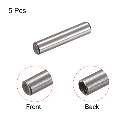 uxcell M3 Internal Thread Dowel Pin 5pcs 5x25mm Chamfering Flat Carbon Steel Cylindrical Pin Bed Bookshelf Metal Devices Industrial Pins