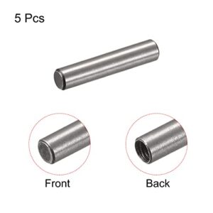 uxcell M5 Internal Thread Dowel Pin 5pcs 8x35mm Chamfering Flat Carbon Steel Cylindrical Pin Bed Bookshelf Metal Devices Industrial Pins