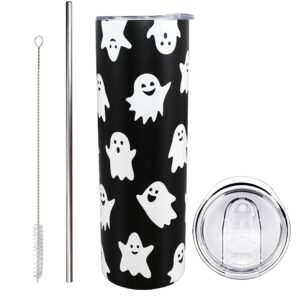 halloween tumbler halloween gifts for women, ghost cups gothic tumblers with lids and straw, coffee mug travel halloween cup unique birthday gift
