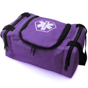 asa techmed first aid responder ems emergency medical trauma bag emt, fire fighter, police officer, paramedics, nurse, purple