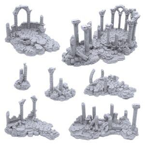 endertoys ancient ruins by printable scenery, 3d printed tabletop rpg scenery and wargame terrain 28mm miniatures