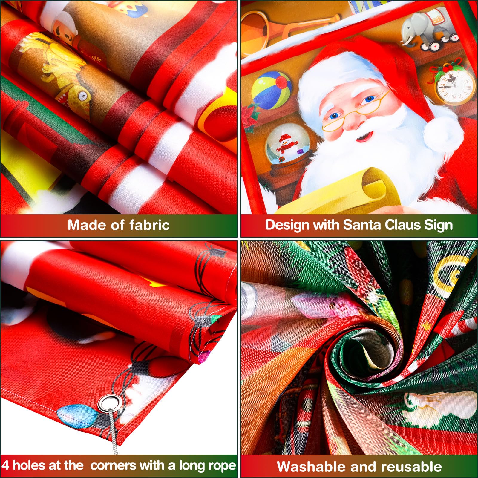 Christmas Backdrop Banner - Santa's Toy Shop Store Background for Holiday Party Photos, 72.8 x 43.3 Inches (Classic)