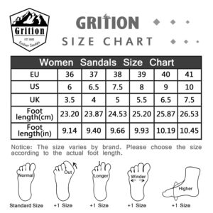 GRITION Hiking Sandals for Women, Comfortable Summer Sports Walking Sandal Adjustable Strap, Ladies Lightweight Waterproof Athletic Beach Water Sandles Outdoor Burgundy (9 US/40 EU)