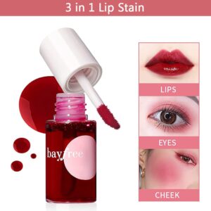 2 Colors Lip Tint Stain Set, Mini Liquid Lipstick, Velvet Lip Tint Watery Lip Stain, Plump Lip Gloss Moisturizing ​Tinted for Cheek & Lip, Natural Shimmery Lip Tint Stain Lip Color Makeup(01#+03#)