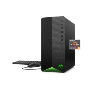 hp pavilion gaming desktop pc amd ryzen 5 5600g processor, amd radeon rx5500, 8gb ram, 256gb pcie nvme m.2 ssd, with mouse and keyboard windows 10 home (tg01-2003w)