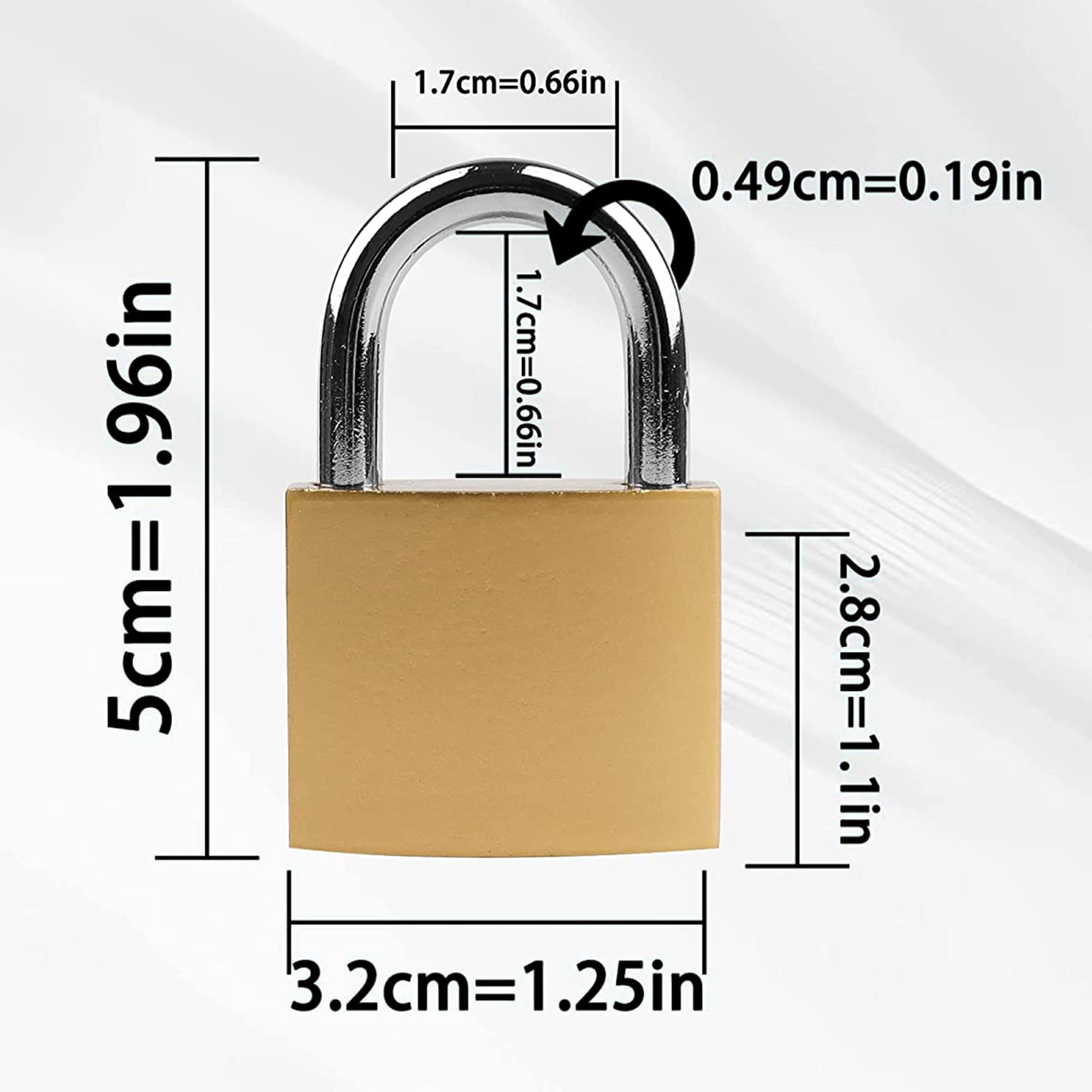 Lock 32mm, 2 Pcs Padlocks, Small Padlock with Keys (keyed Alike), Lock with Key Padlock for Travel Bags, Gym Locker Padlocks, Keyed Padlocks (Yellow)