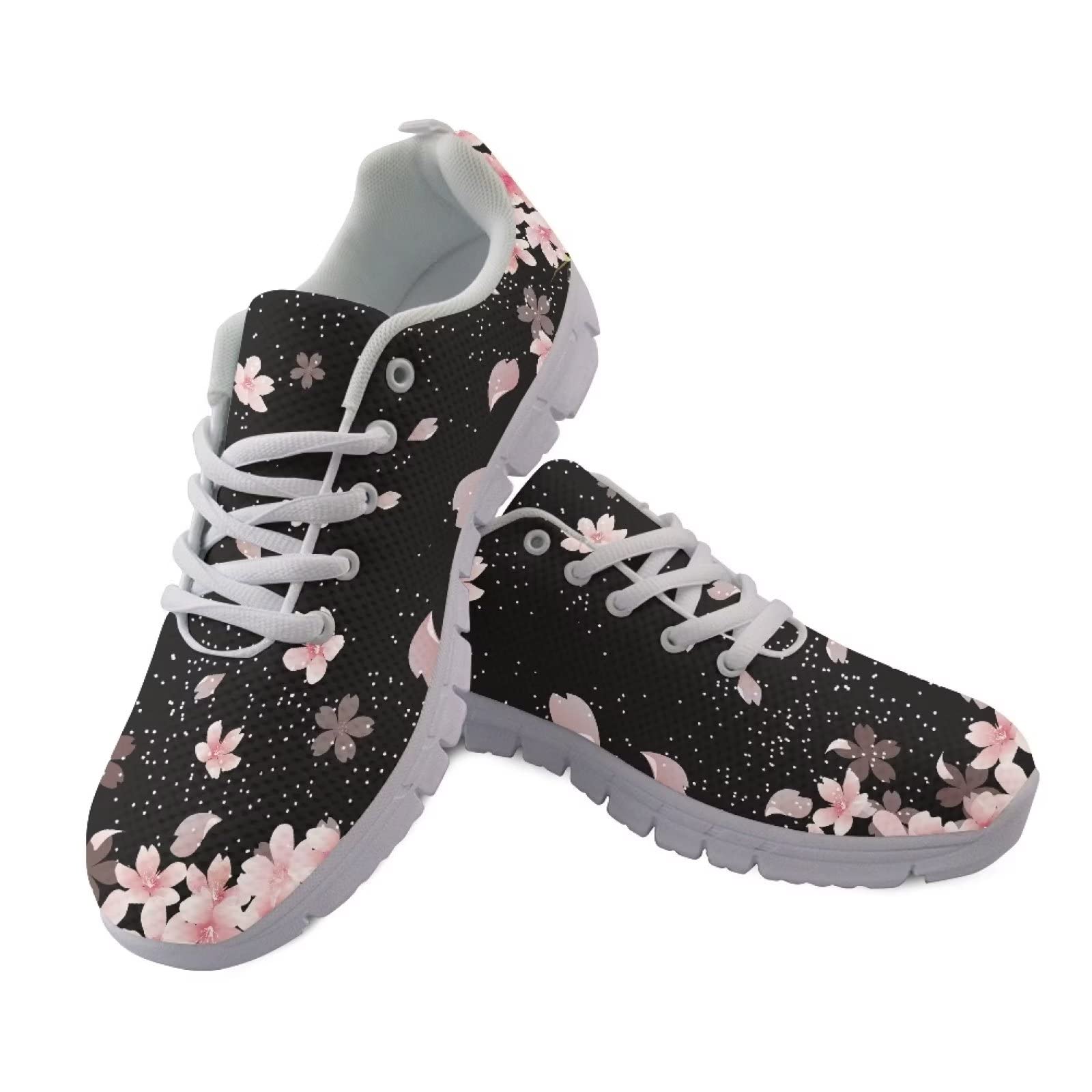 Jeiento Cherry Blossoms Shoes for Women Running Shoes Casual Breathable Walking Shoes Sport Athletic Sneakers Gym Tennis Shoes US 8.5