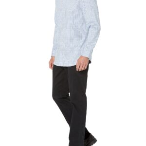 Amazon Essentials Men's Slim-Fit Long-Sleeve Stretch Dress Shirt, White Grid Check, Medium