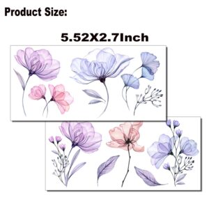 Tazimi 16 Sheets X-Ray Flower Temporary Tattoos for Women, Xray Watercolor Rose Lily Flower Tattoos Arm Fake Flower Tattoo Stickers Body Art Waterproof Tattoo Stickers