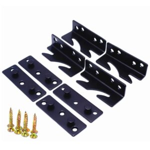 bed rail bracket - black heavy duty non-mortise bed rail bracket bed rail fasteners,set of 4 (screws included)
