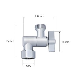 All Metal Shower Angle Adapter, Adjustable Shower Head Extension Adapter, Solid Brass Shower Head Elbow,Adjust Angle to Upgrade Shower Experience,Universal Connection (chrome)