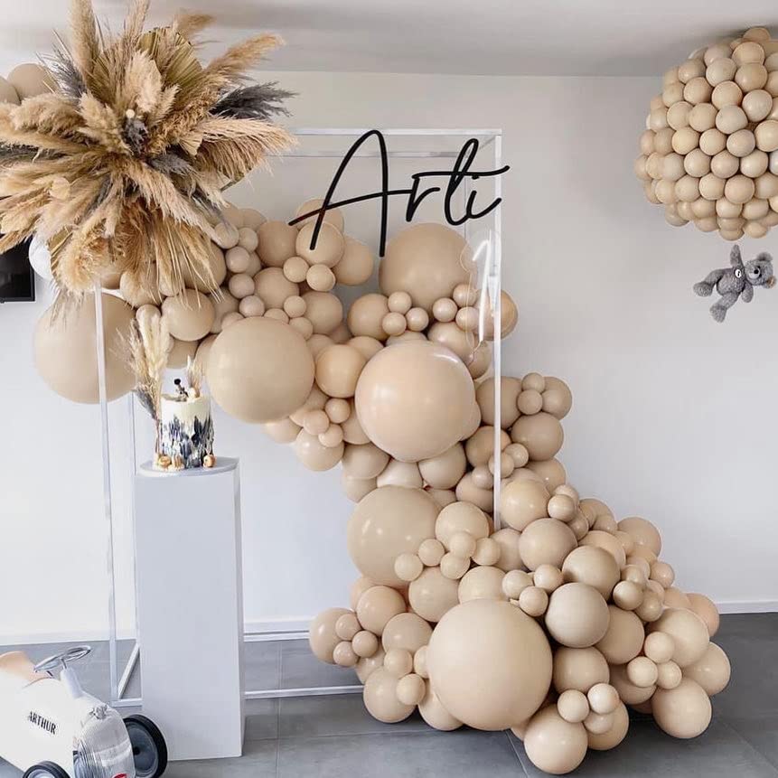 Nude Beige Balloon Double Stuffed Apricot Brown Balloons Garland Different Sizes Latex Tan Balloons Arch Kit for Neutral Baby Shower Jungle Theme Woodland Teddy Bear Birthday Boho Party Decorations……