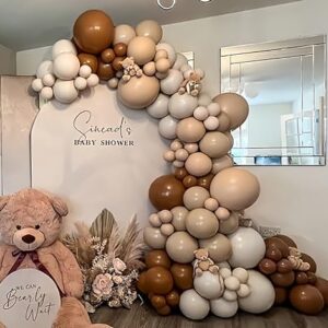 Nude Beige Balloon Double Stuffed Apricot Brown Balloons Garland Different Sizes Latex Tan Balloons Arch Kit for Neutral Baby Shower Jungle Theme Woodland Teddy Bear Birthday Boho Party Decorations……