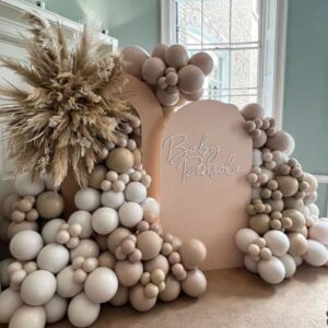 Nude Beige Balloon Double Stuffed Apricot Brown Balloons Garland Different Sizes Latex Tan Balloons Arch Kit for Neutral Baby Shower Jungle Theme Woodland Teddy Bear Birthday Boho Party Decorations……