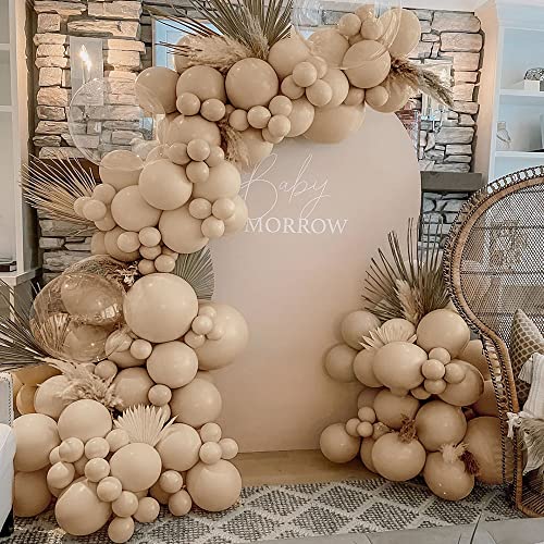 Nude Beige Balloon Double Stuffed Apricot Brown Balloons Garland Different Sizes Latex Tan Balloons Arch Kit for Neutral Baby Shower Jungle Theme Woodland Teddy Bear Birthday Boho Party Decorations……