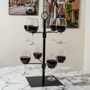 Tree Bar Cocktail Tree Stand, Black Metal Display Stand For Wine, Champagne, Cocktails, and Shot Glasses at Weddings, Parties, and Brunch - 8 holders, 2 ft tall…